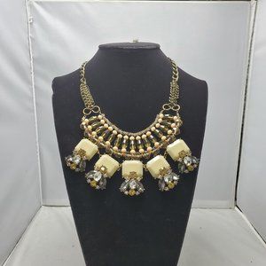 Ali Khan layered bead necklace antique gold chain with rhinestone and glass bead